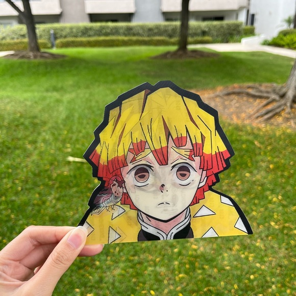 Demon Slayer Zenitsu Anime Car Decal 3D Sticker - Picture 2 of 2